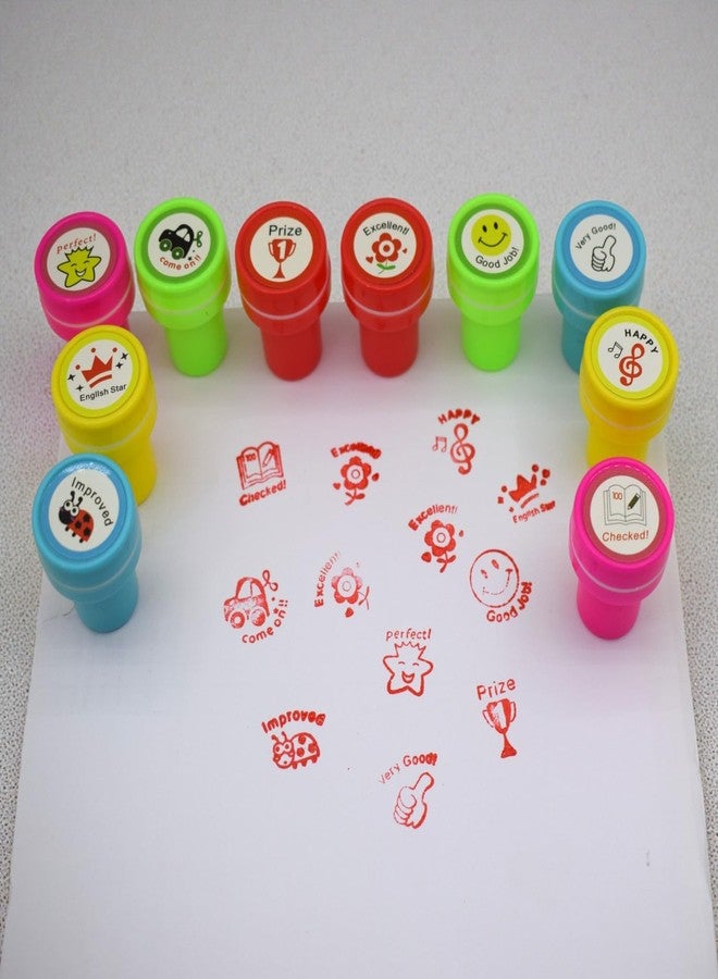 Asera 10 Piece Stamps for Kids and Motivation Reward Art Teachers Students Birthday Gift Craft Scrapbooking (Motivational) - Image 2